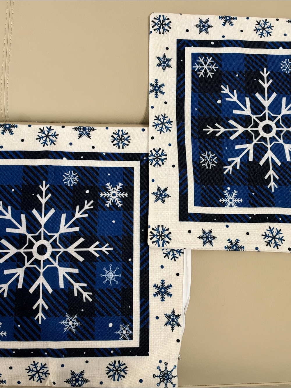16X16 Winter Snowflakes Pillow Covers Set of 2 for Outdoor and Indoor